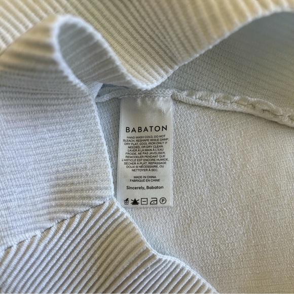 Aritzia Babaton Sculpt Knit Squareneck Cropped Tank Top Off-White Size M - Picture 5 of 6